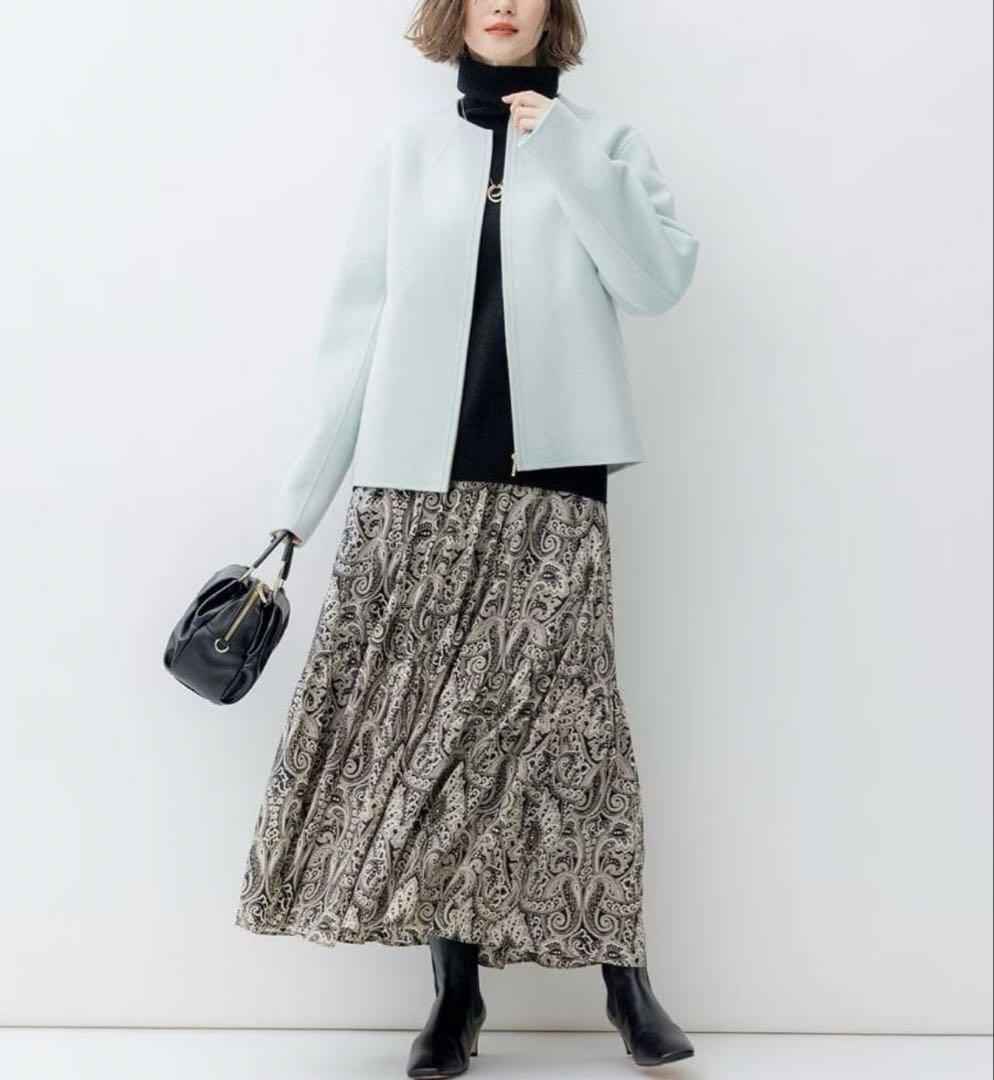 美品 23区 フレンチペイズリーデシン　ティアードスカート 40（L〜XL）