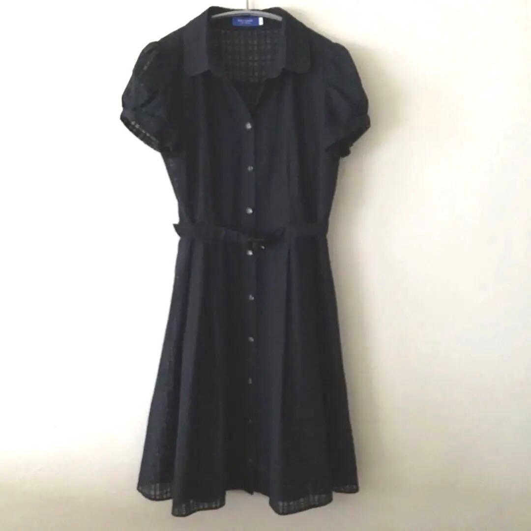 BLUE LABEL ブルーレーベルクレストブリッジ　半袖ワンピース　ネイビー