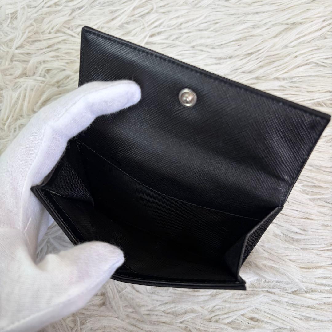 未使用品✨PRADA サフィアーノ×ナイロン折り財布 トライアングル ブラック