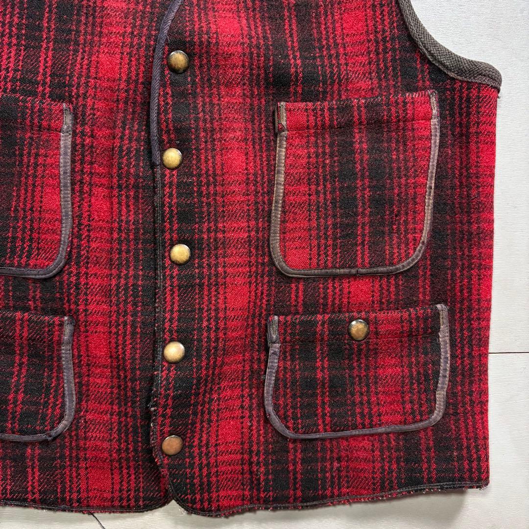 50s Woolrich ウールリッチ ベスト　４ポケット シンチバック M