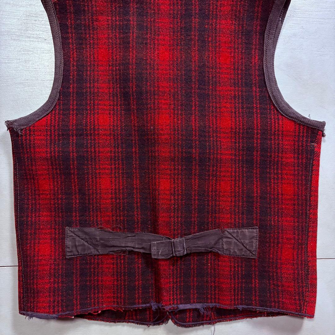 50s Woolrich ウールリッチ ベスト　４ポケット シンチバック M