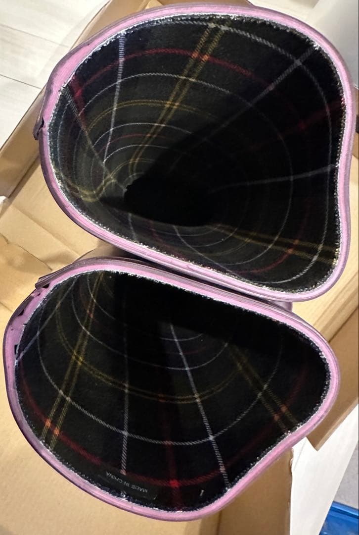 Barbour パープル レインブーツ　長靴