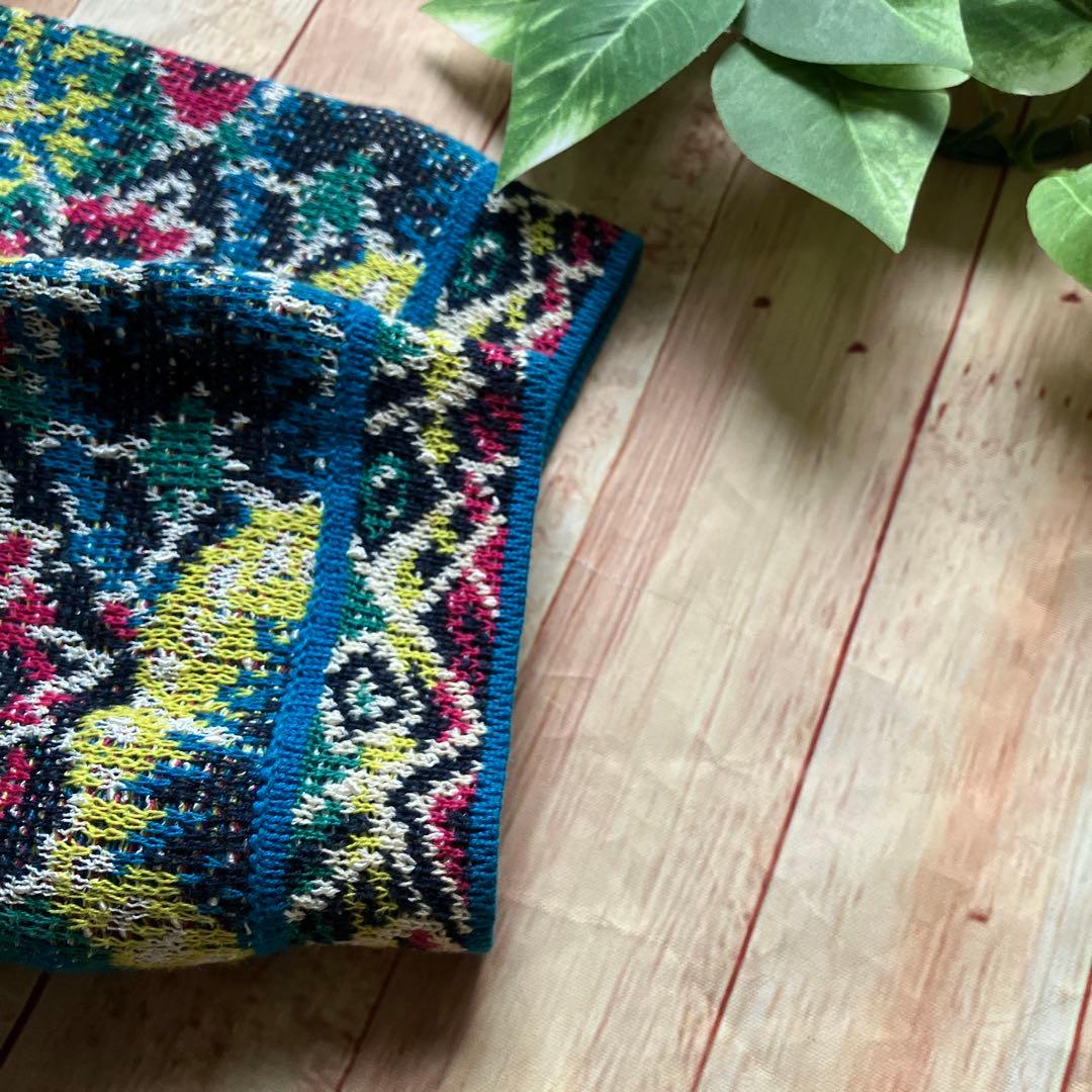 MISSONI（ミッソーニ）マルチカラージャカード ニットカーディガン L