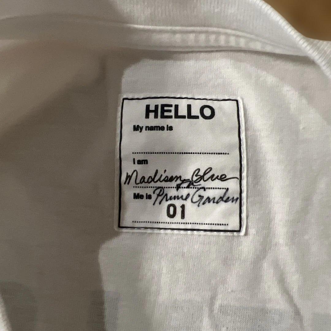 MADISONBLUE ホワイト Tシャツ HELLO 86