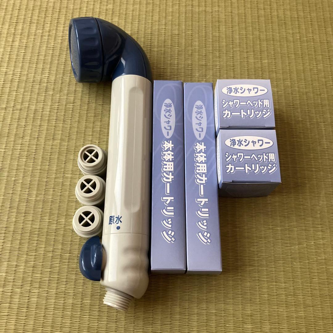 浴室シャワー用 【素粒水】交換用カートリッジ2個セットとシャワーヘッド