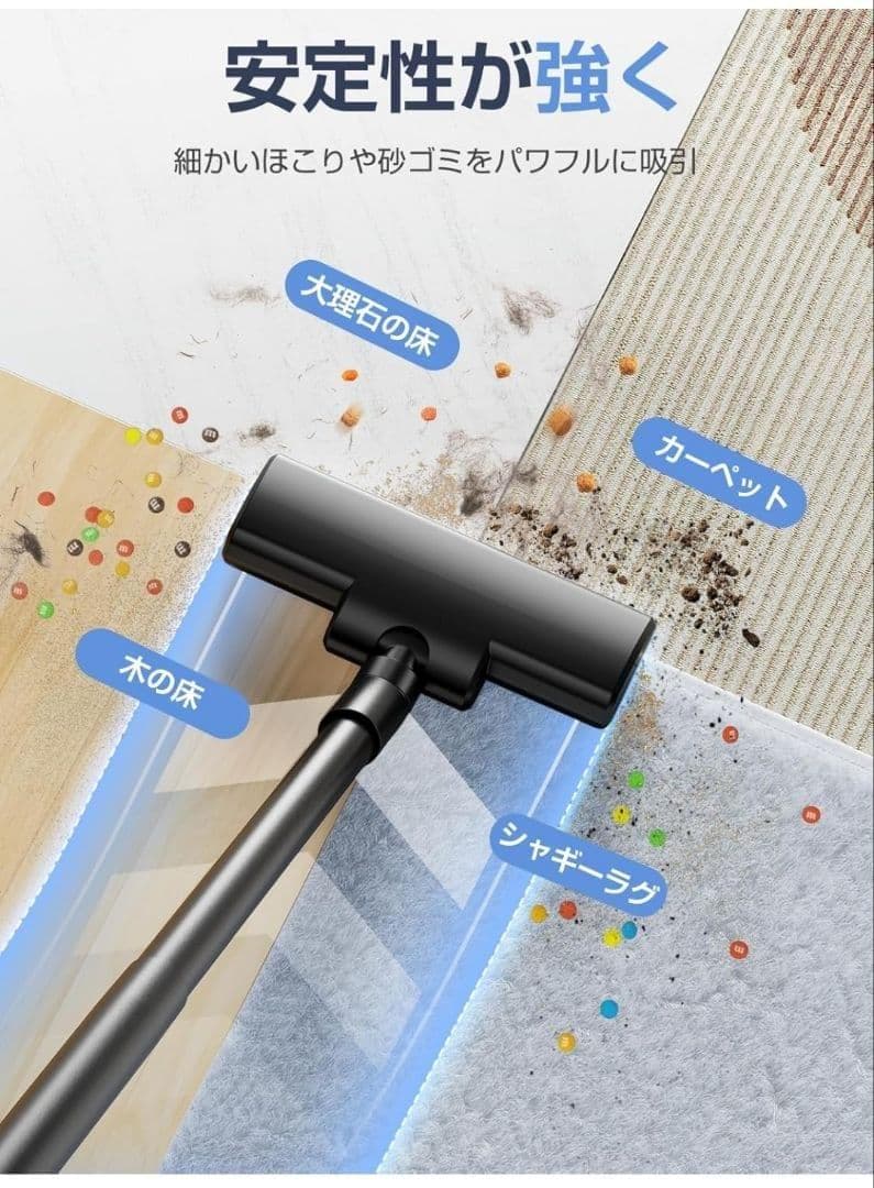 掃除機 コードレス 軽量【置くだけ充電】 38Kpa強力吸引 最大40分連続稼働