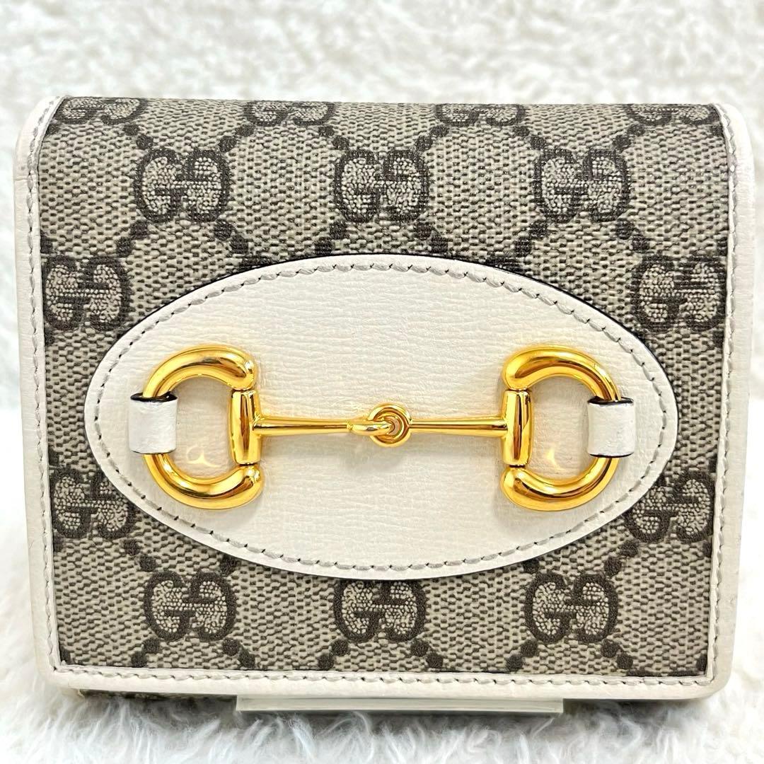 美品 GUCCI グッチ ホースビット 1955 GGキャンバス 二つ折り財布