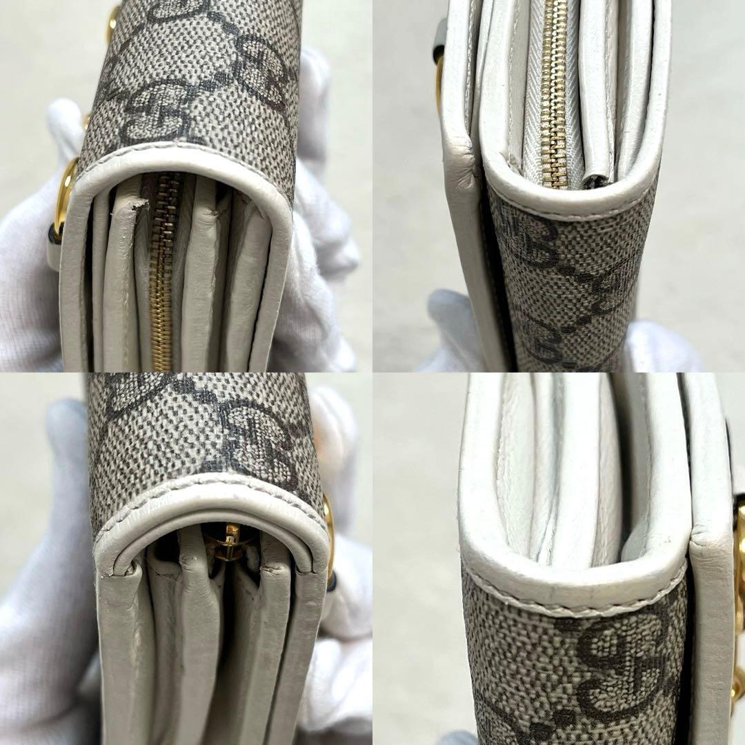 美品 GUCCI グッチ ホースビット 1955 GGキャンバス 二つ折り財布