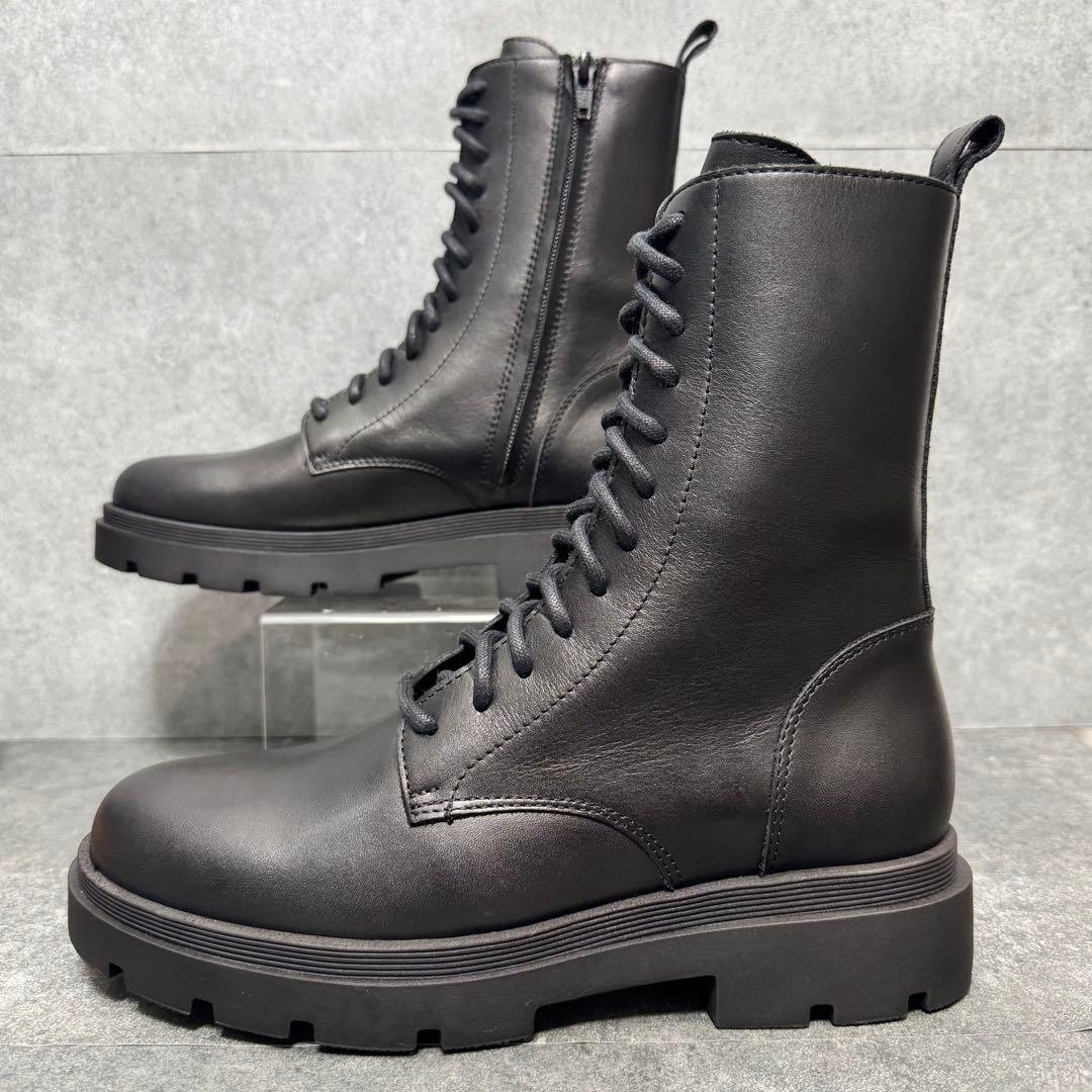 【人気完売】FABIO RUSCONI レースアップブーツ サイドジップ 24