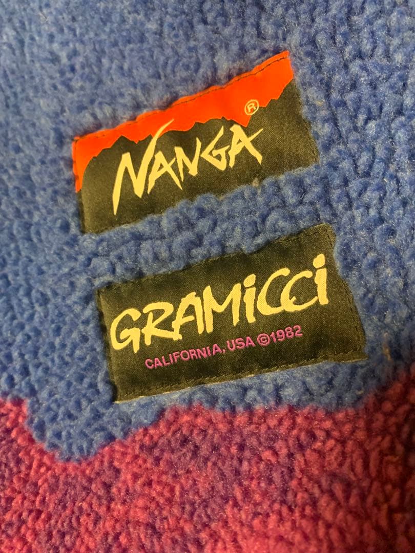 【希少XL】NANGA × GRAMICCI フリースベスト ボア マルチカラー