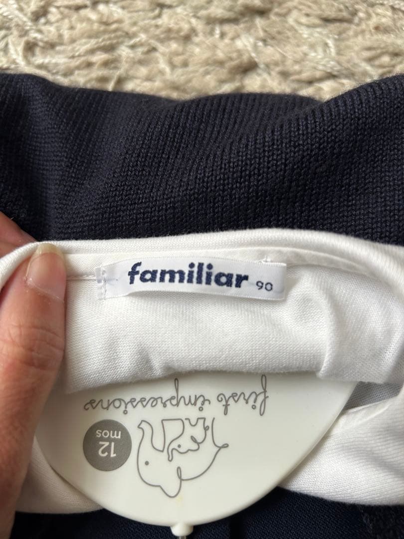 familiar ネイビー ワンピース カーディガン　ブラウス（半袖）1セット