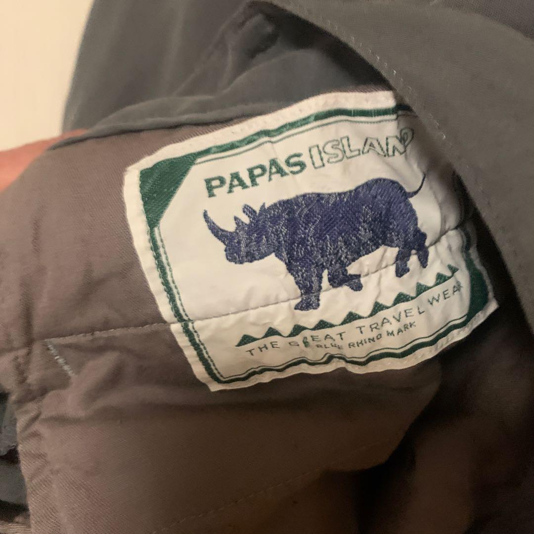 Papás グレー パンツ 綿100%