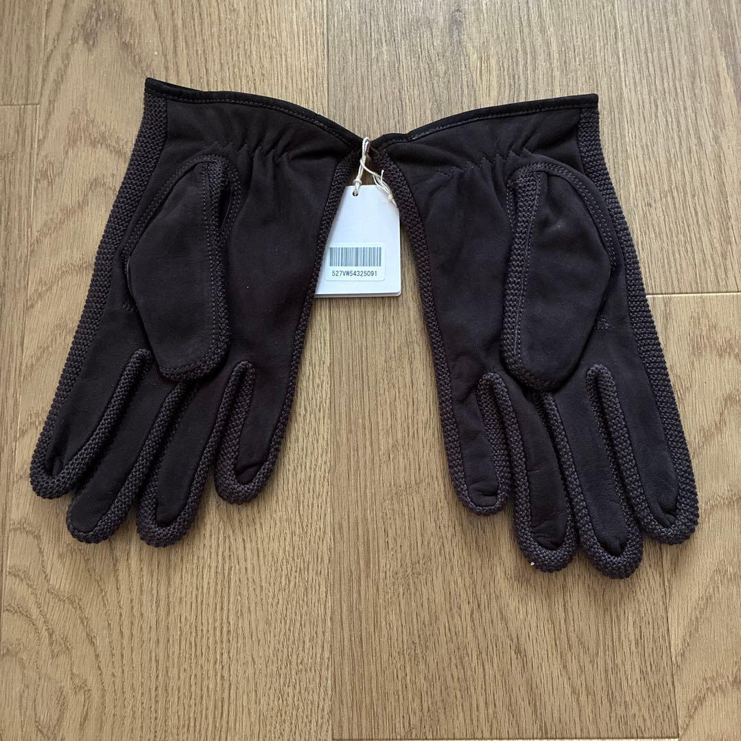 【未使用品】ヴィヴィアンウエストウッド レザー×ニット グローブ 手袋 ブラウン