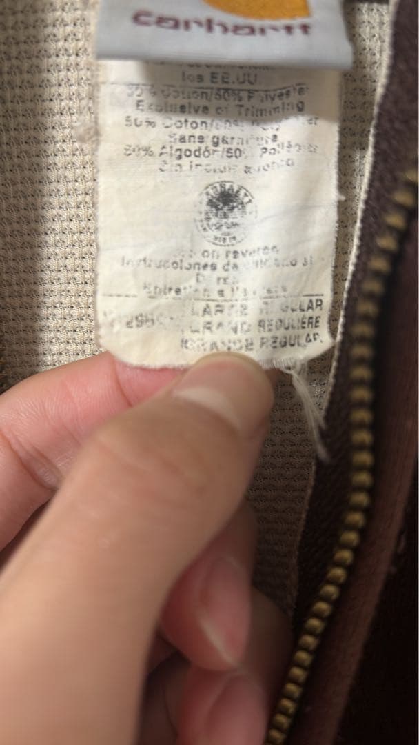 Carhartt ジップアップパーカー　ブラウン