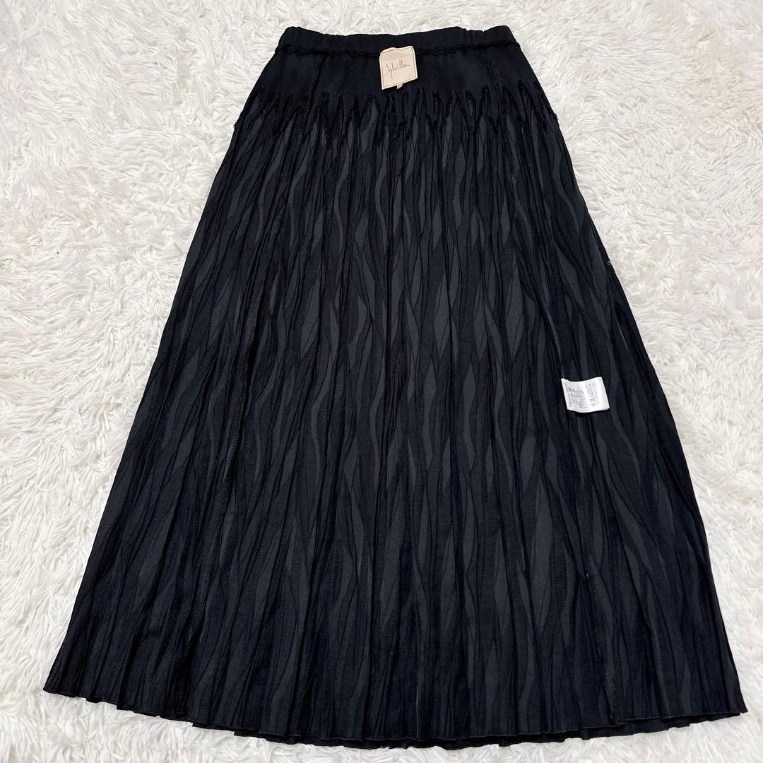 美品✨ Sybilla シビラ　立体シャーリングマキシ丈スカート　ロング丈