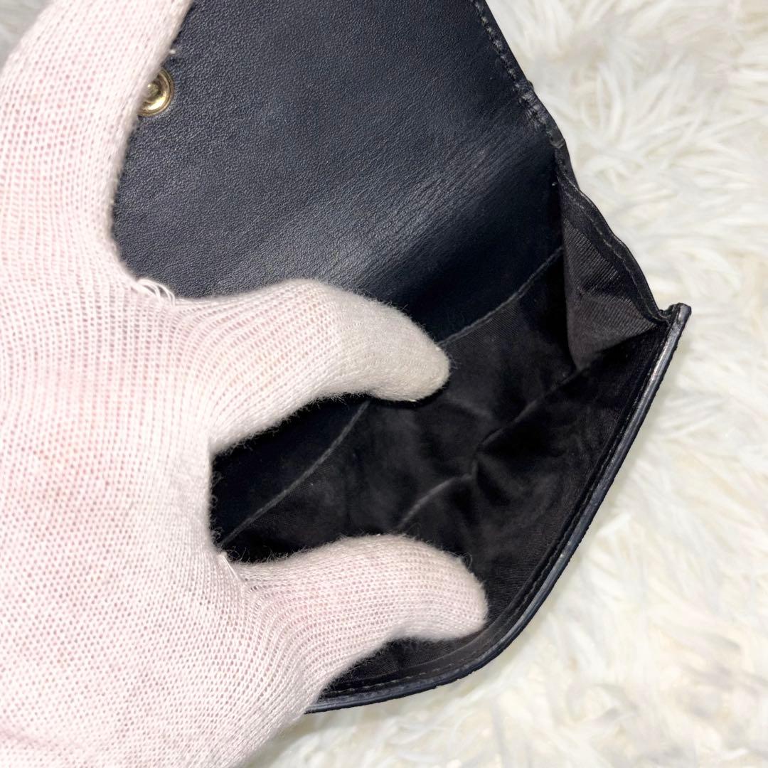美品✨ GUCCI 二つ折り財布 GGスプリーム Wホック PVCレザー 黒