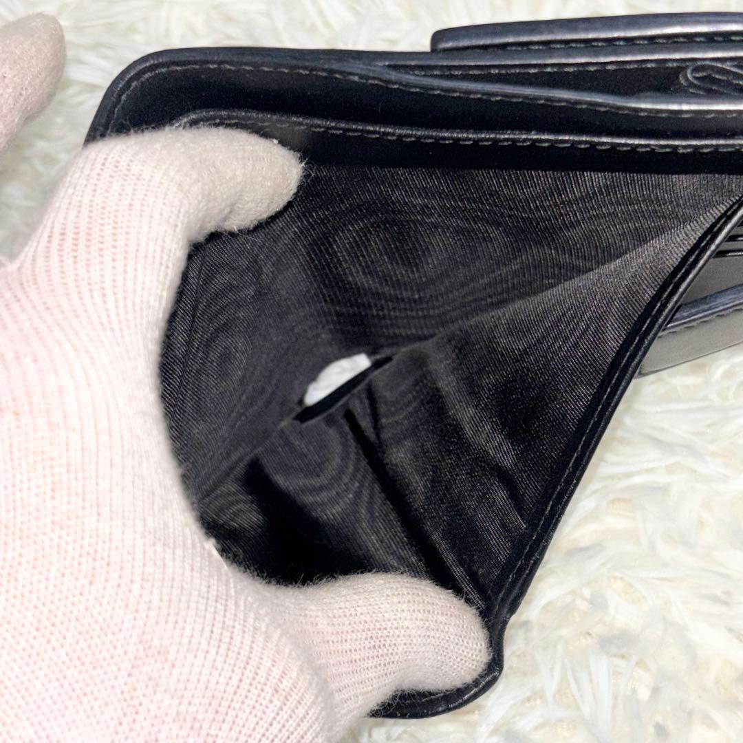 美品✨ GUCCI 二つ折り財布 GGスプリーム Wホック PVCレザー 黒