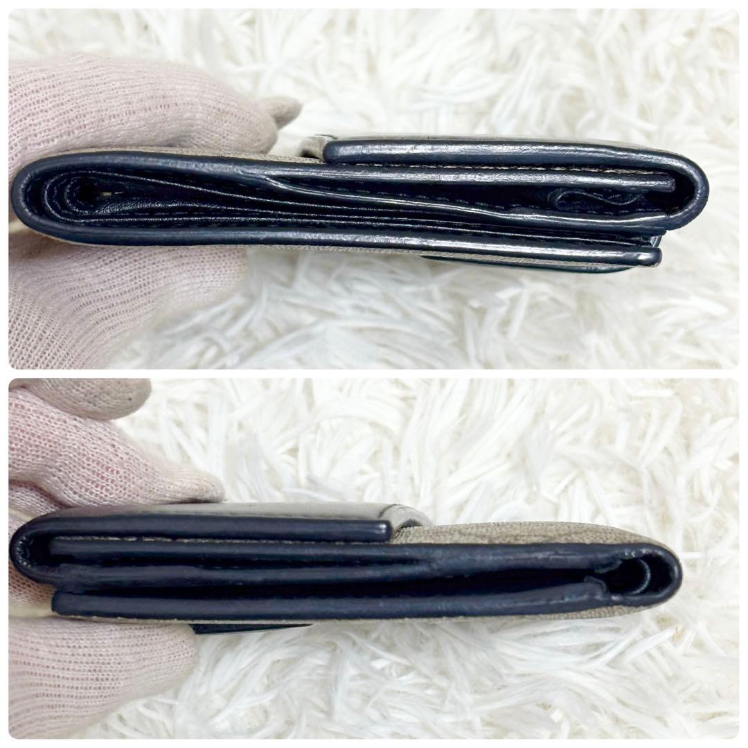 美品✨ GUCCI 二つ折り財布 GGスプリーム Wホック PVCレザー 黒