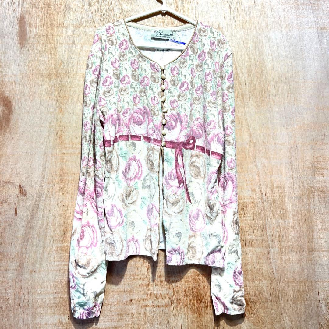 未使用 Bluemarine レーヨン 花柄 カーディガン 定価88000円