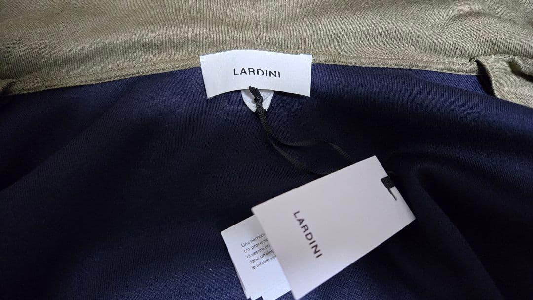 LARDINI/Mサイズ/パーカー ジャージー伸縮 ダブルジップ イタリア製