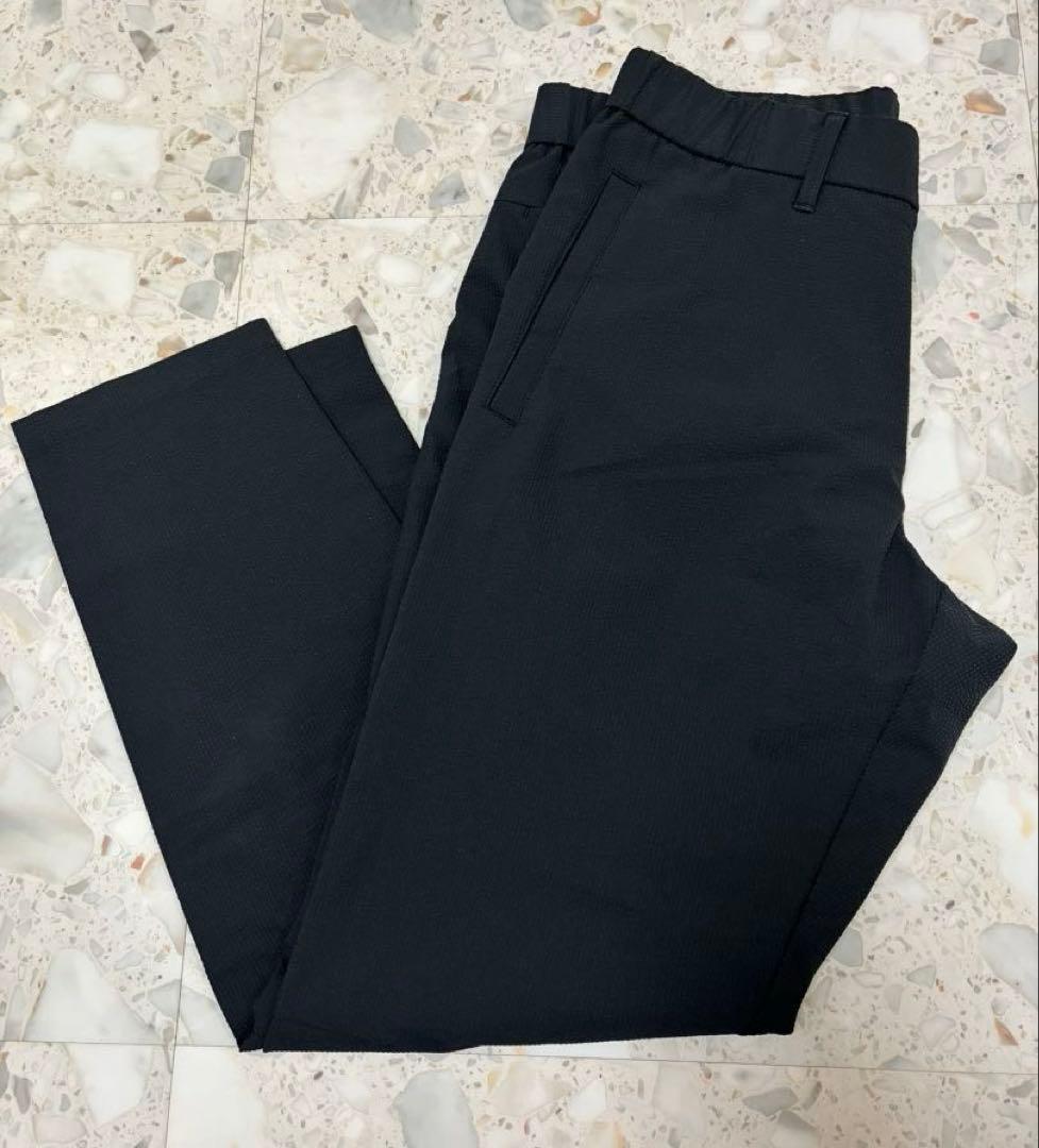 デサントゴルフ【美品】ロングパンツ メンズ 4WAYストレッチサッカーパンツ黒L