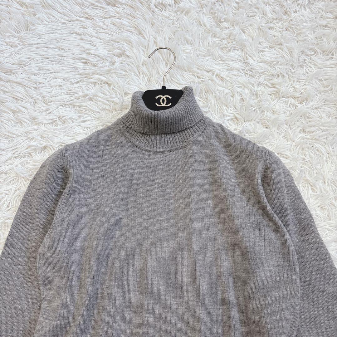 サルヴァトーレフェラガモ ニット タートルネック ワンピース 金具 グレー Ｌ