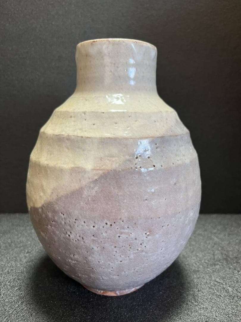 【未使用】　萩焼　原田隆峰　花瓶　花入　花生　共箱