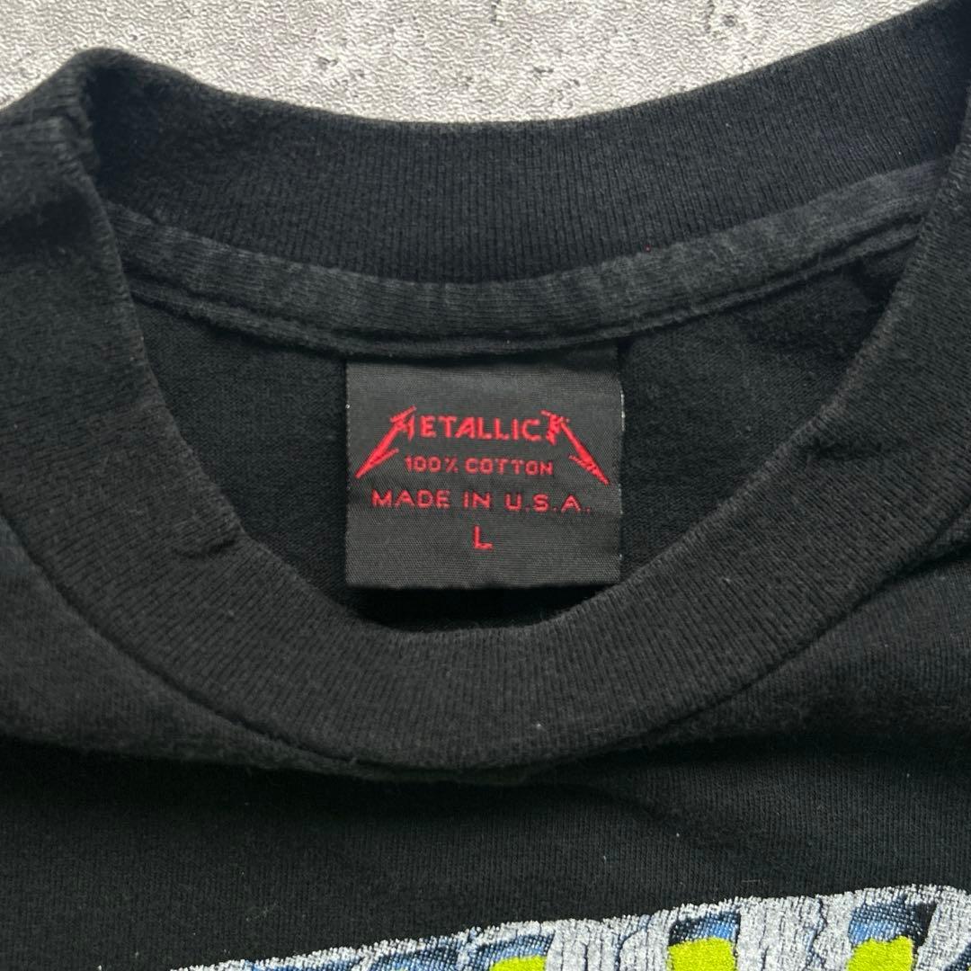 LLICA メタリカ Tシャツ シングルステッチ 両面プリント 黒 L