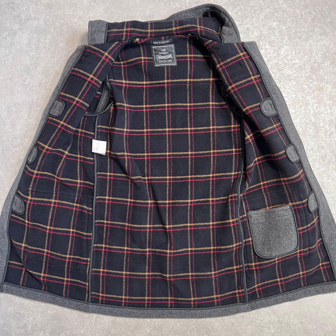 【美品】英国製 グローバーオール ウールダッフルコート グレー S