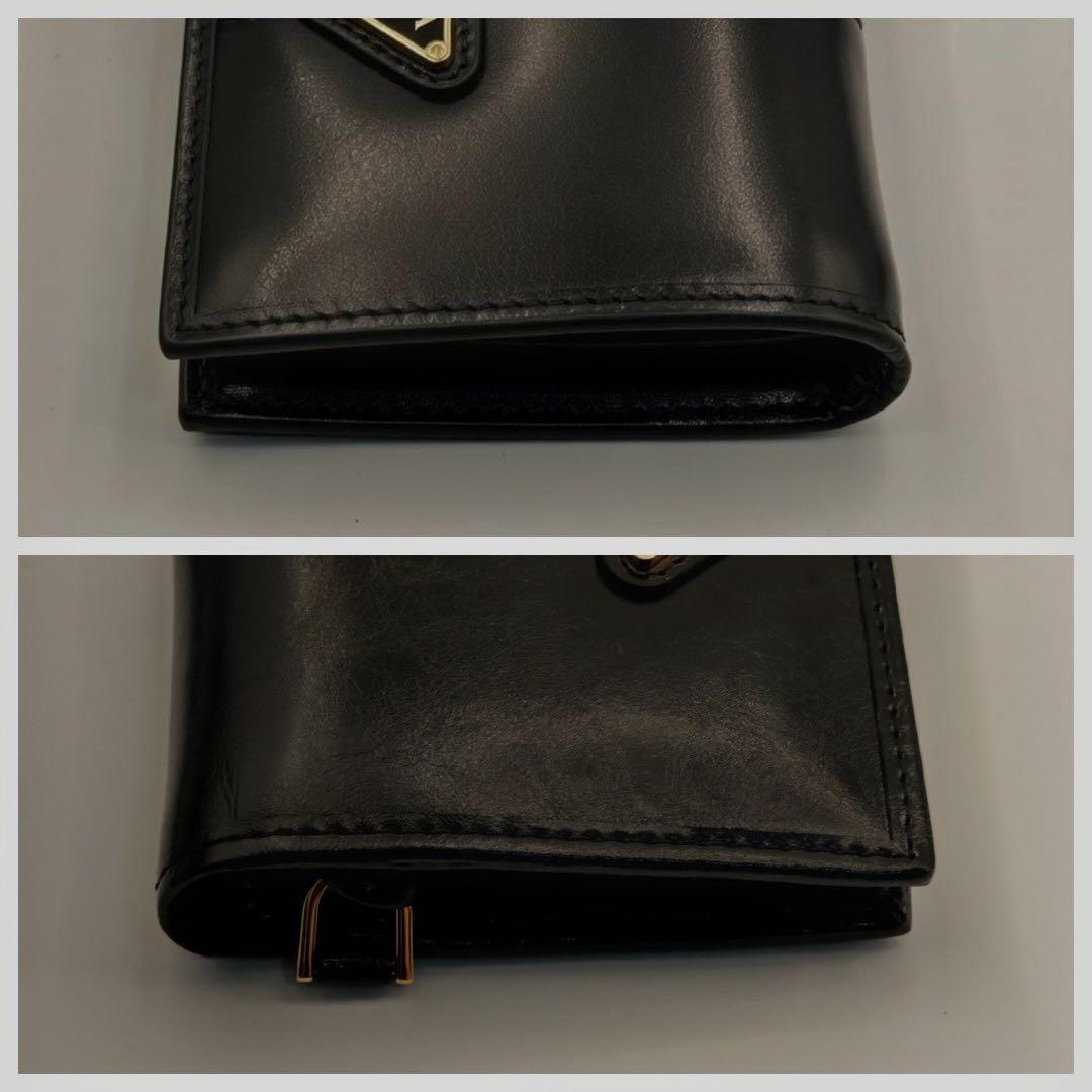 PRADA 二つ折り財布 ブラック レザー　美品