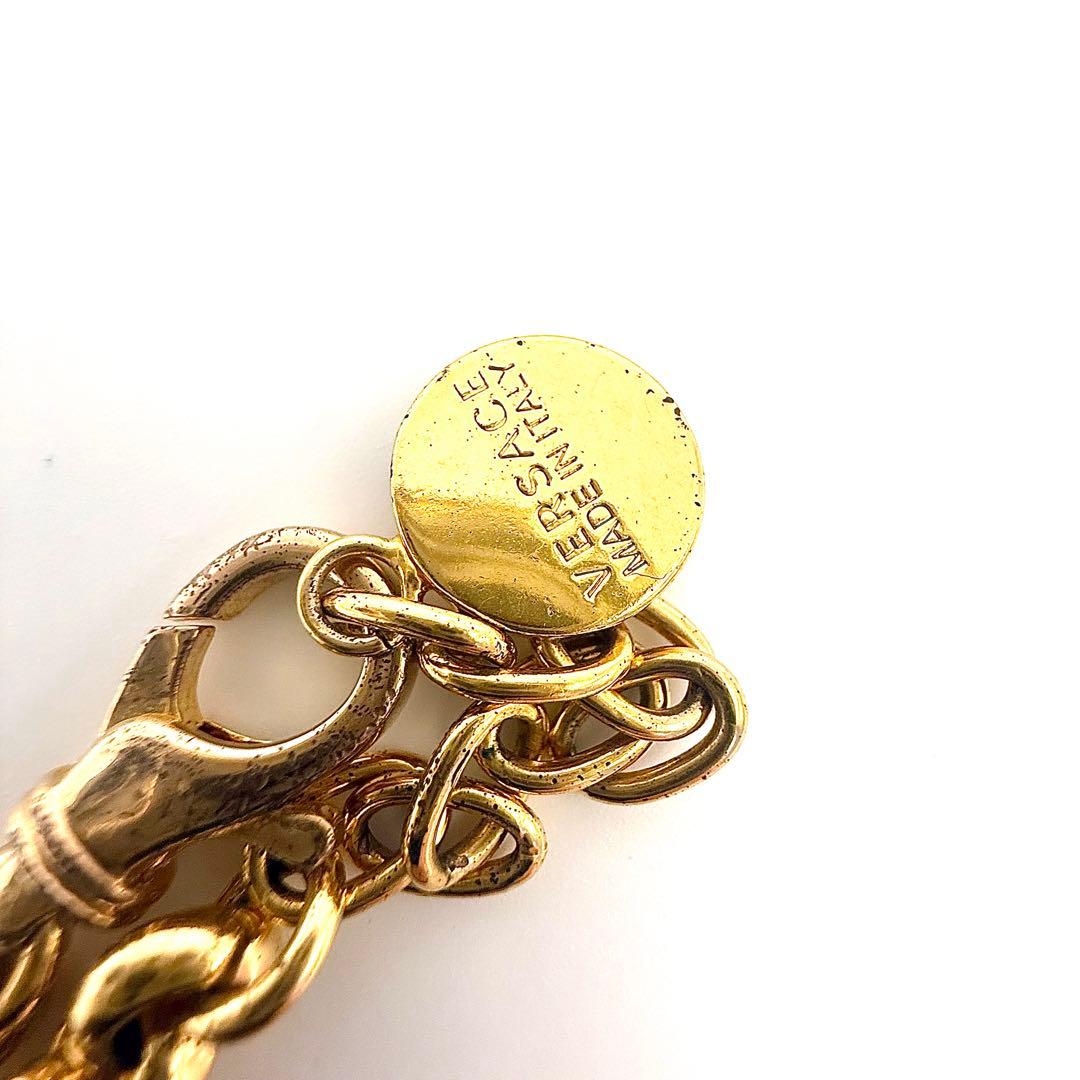美品 タグ付✨VERSACE ネックレス メデューサ ラインストーン グレカ