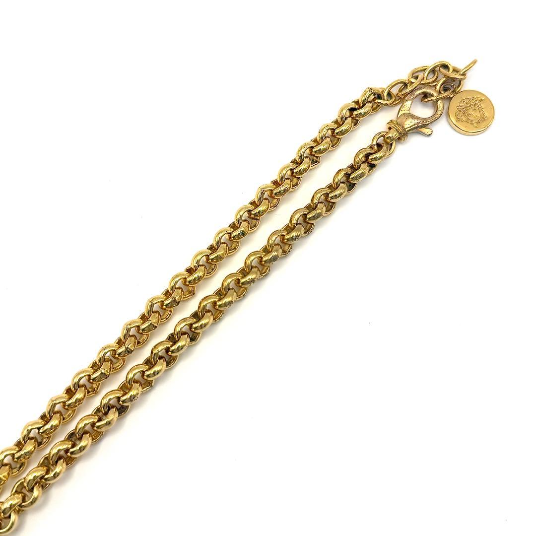 美品 タグ付✨VERSACE ネックレス メデューサ ラインストーン グレカ