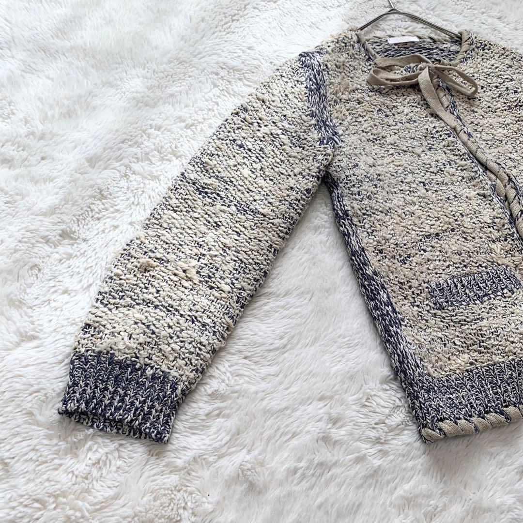 Chloe クロエ　コットンシルク　春　リボン　ツイード　カーディガン　S相当