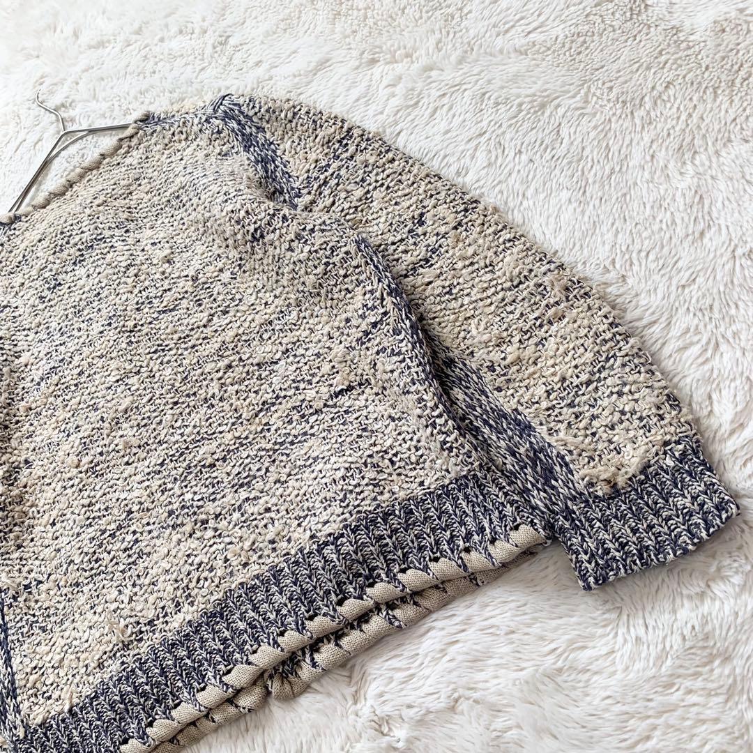 Chloe クロエ　コットンシルク　春　リボン　ツイード　カーディガン　S相当