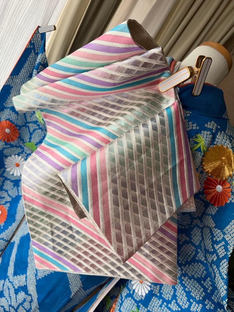 みのっち 振袖4点セット ブルー系総絞り 金駒刺繍
