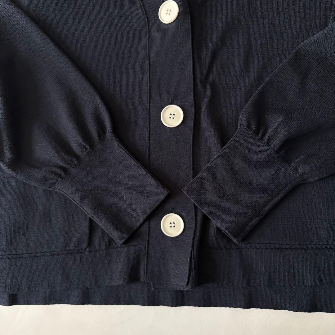 IENA ドライコットン Vネックカーディガン 24ss ネイビー