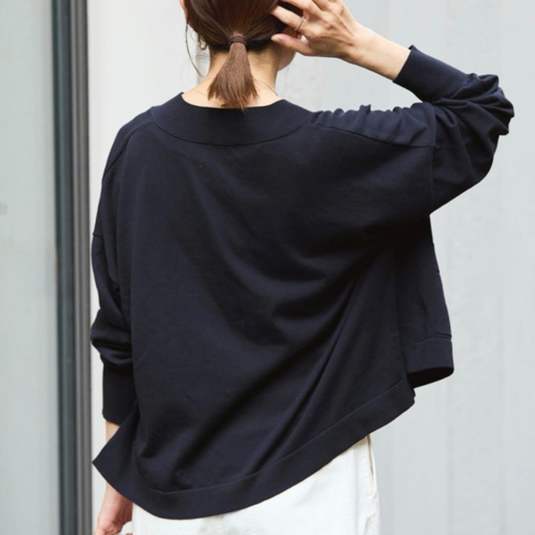 IENA ドライコットン Vネックカーディガン 24ss ネイビー