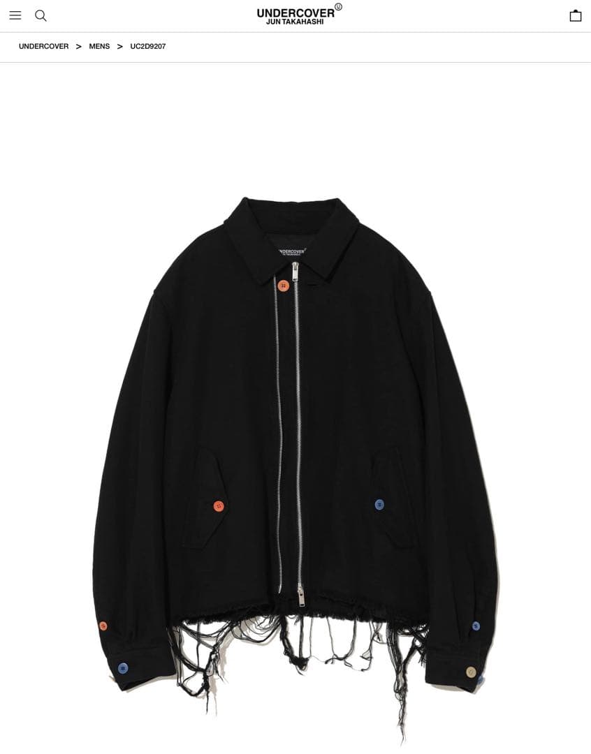 UNDERCOVER 25SS Coカルゼ裾タチキリブルゾン 黒