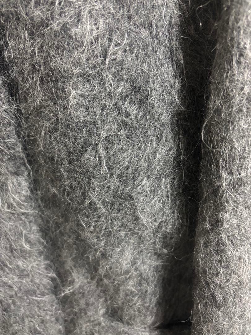 にしCLANE LONG SHAGGY LADY MAXI COATグレー