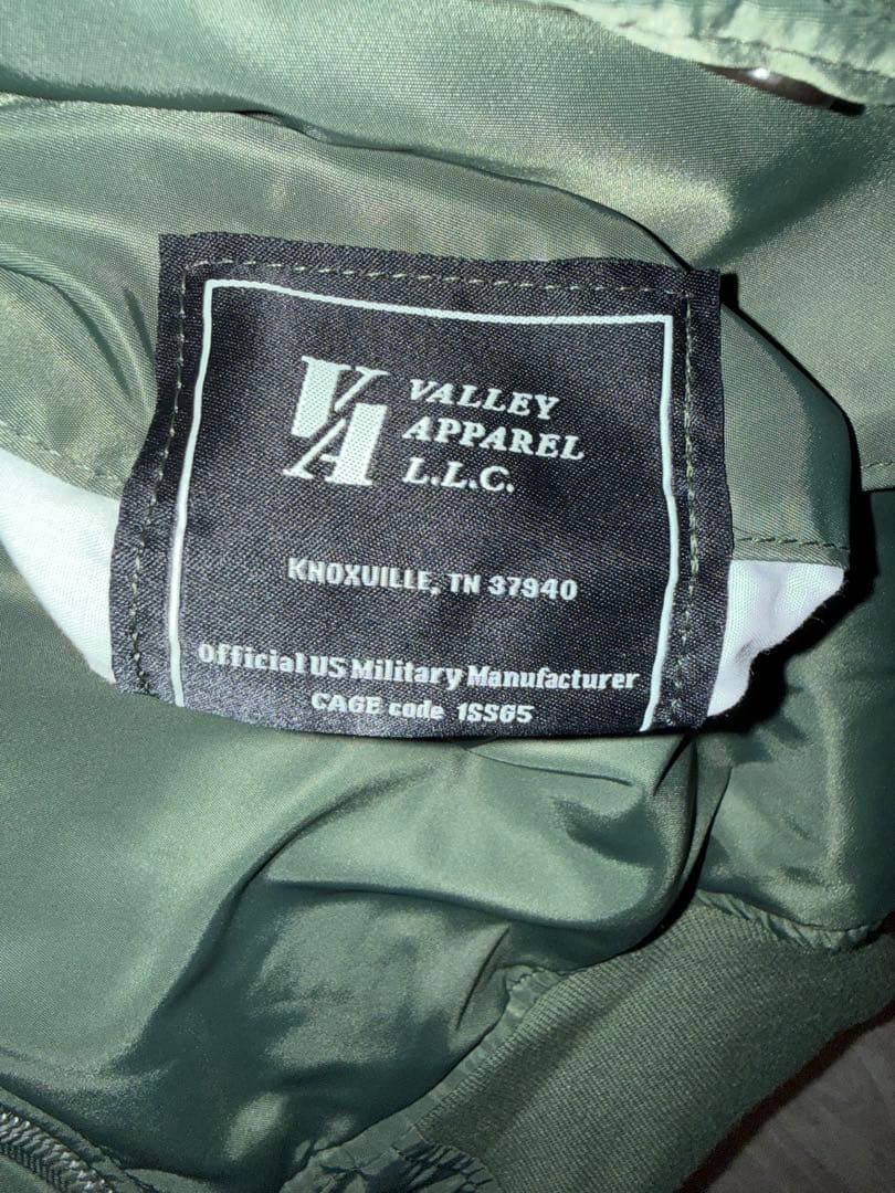 VALLEY APPAREL MA-1フライトジャケット オリーブグリーン