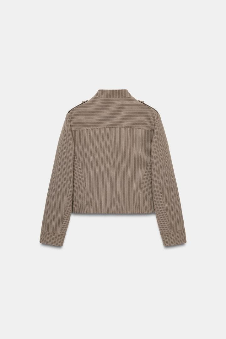 【ZARA】 ストライプ柄フィットブレザー M ナポレオン ジャケット
