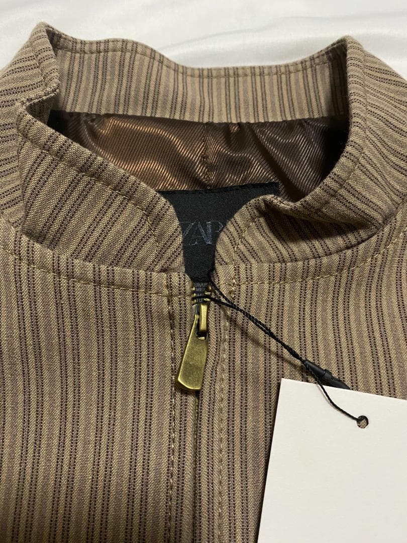 【ZARA】 ストライプ柄フィットブレザー M ナポレオン ジャケット