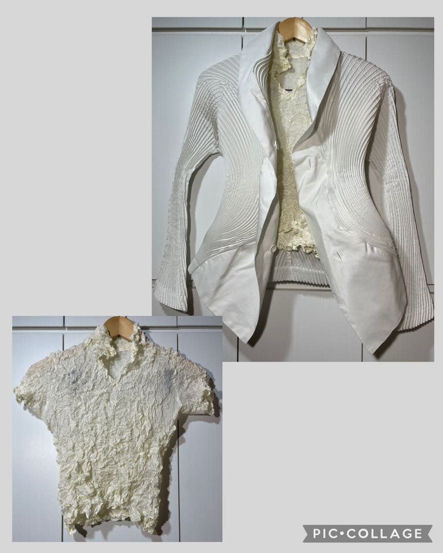 ISSEY MIYAKE クシュクシュトップス アイボリー系色 イッセイミヤケ