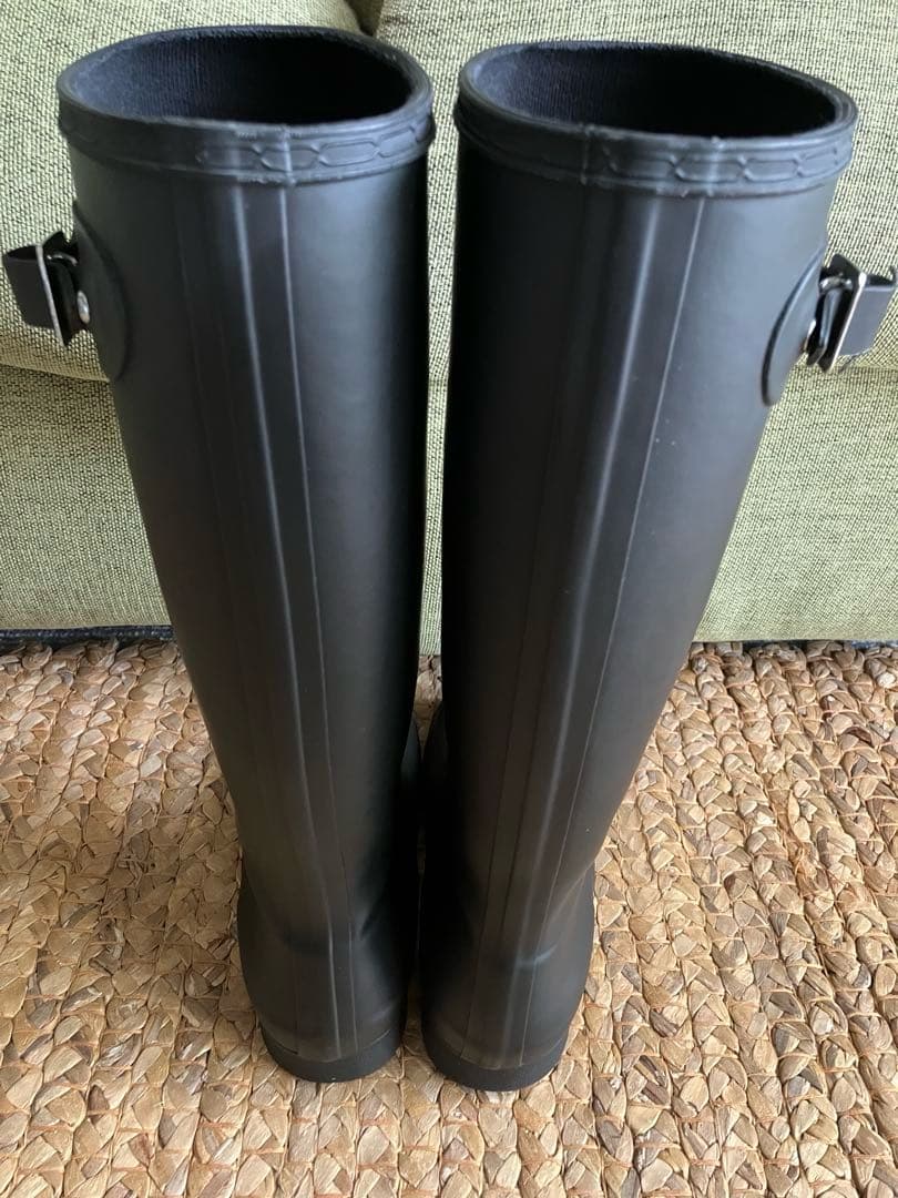 HUNTER レインブーツ　バックル付き　ブラック　サイズ37 （23.5㎝）