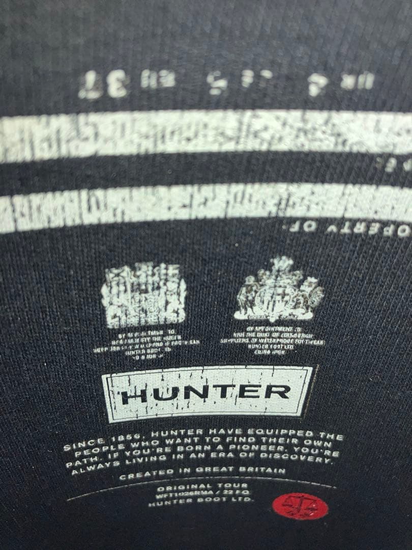HUNTER レインブーツ　バックル付き　ブラック　サイズ37 （23.5㎝）