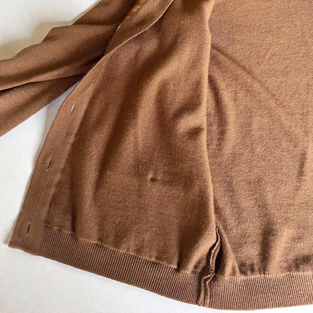 Hermès エルメス 柄カーディガン カシミア＆シルク 長袖 サイズL