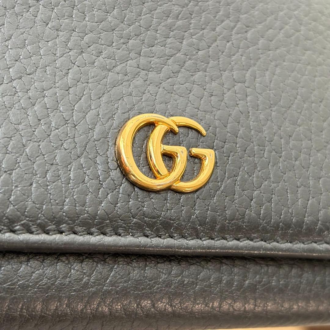 グッチ GGマーモント 三つ折り財布 小銭入れ ダブルG ブラック