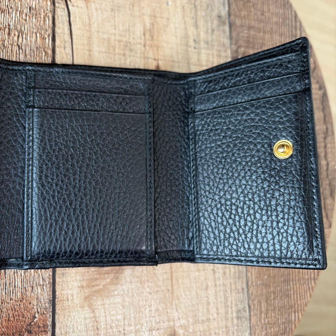 グッチ GGマーモント 三つ折り財布 小銭入れ ダブルG ブラック