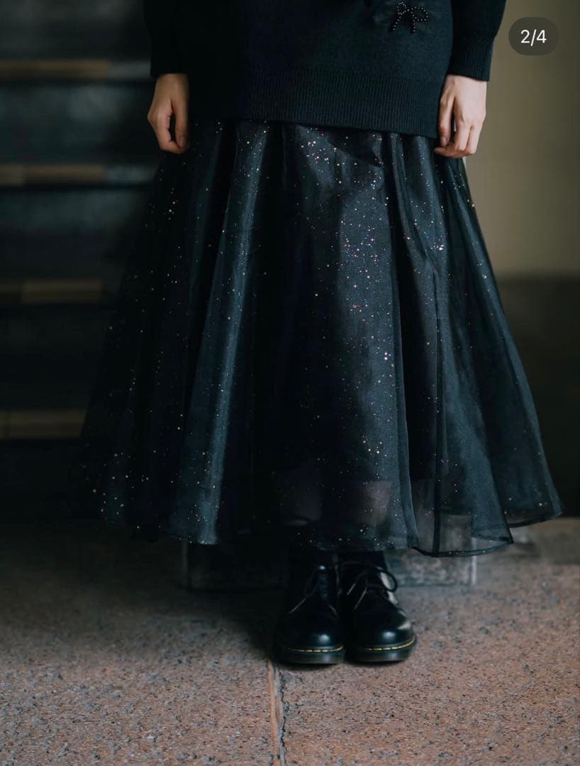 リンカブル　linkable shimmer tulle skirt