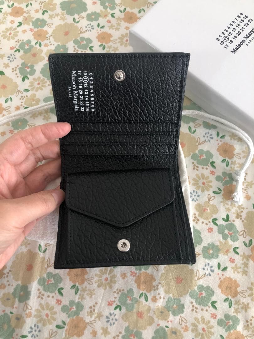 メゾンマルジェラ 二つ折り財布 レザー/黒